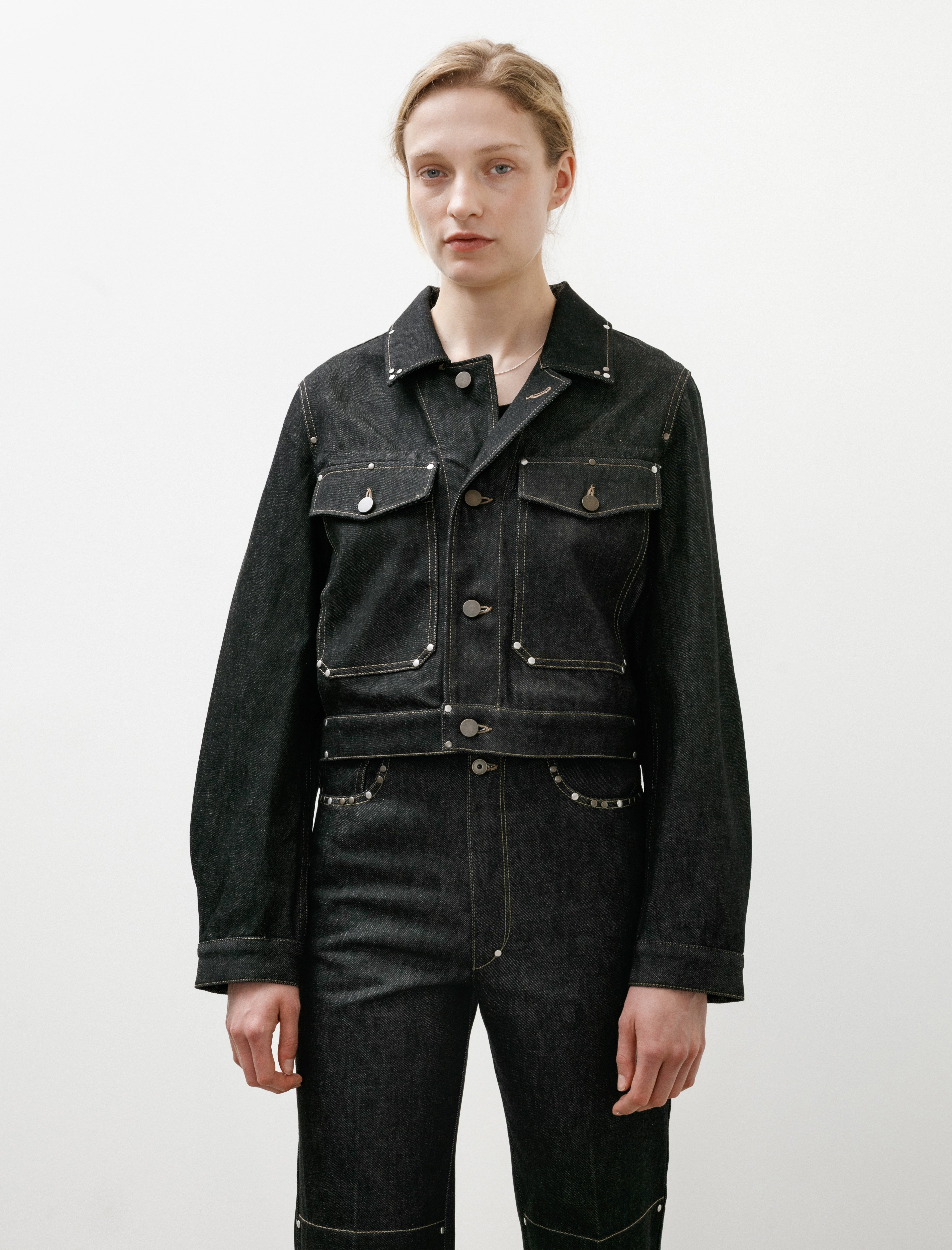 Lemaire Cropped Blouson With Studs Slate