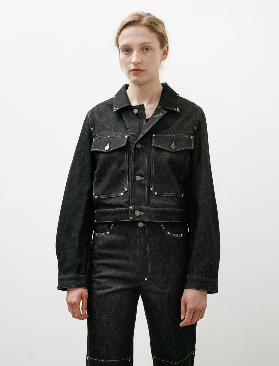 Cropped Blouson With Studs Slate - Image 2