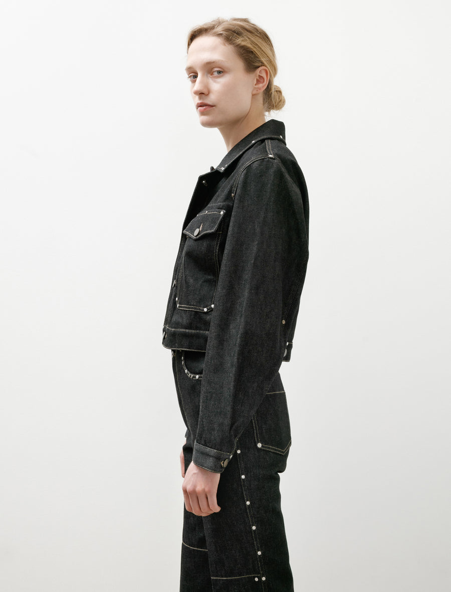 Cropped Blouson With Studs Slate - Image 3