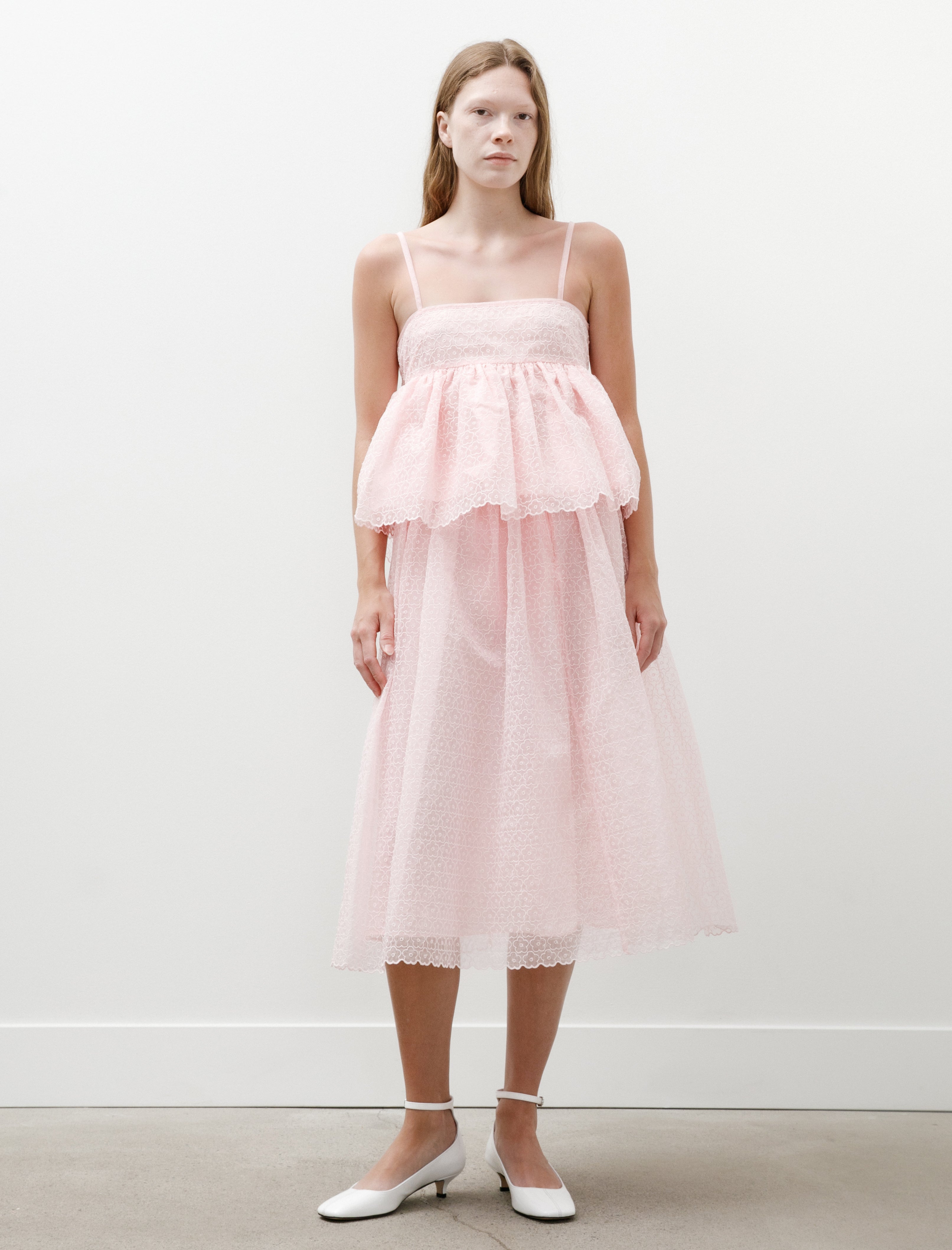 Cecilie Bahnsen Bala Skirt Windflower Embroidery Blush Pink