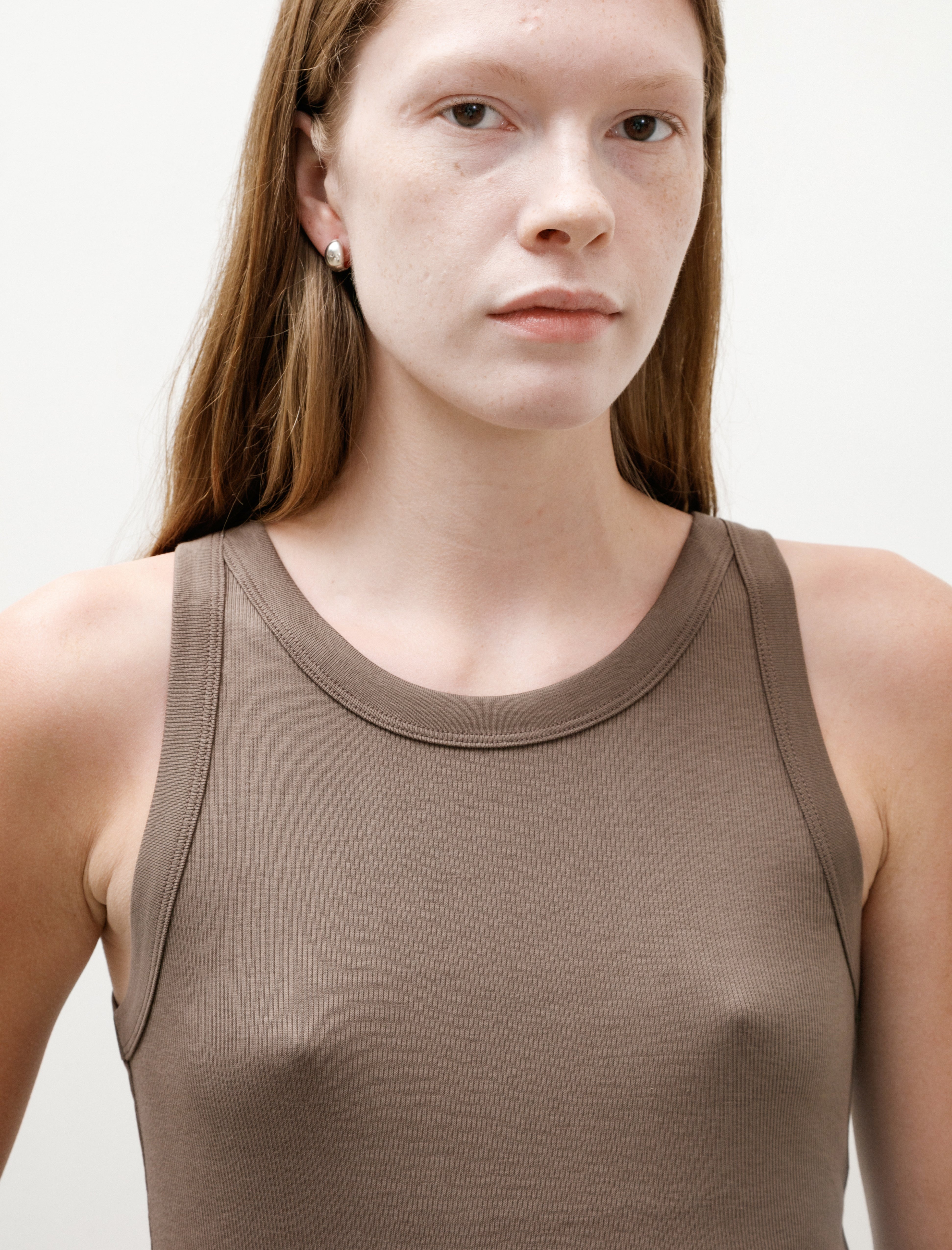 Sunspel Rib Vest Dark Cedar