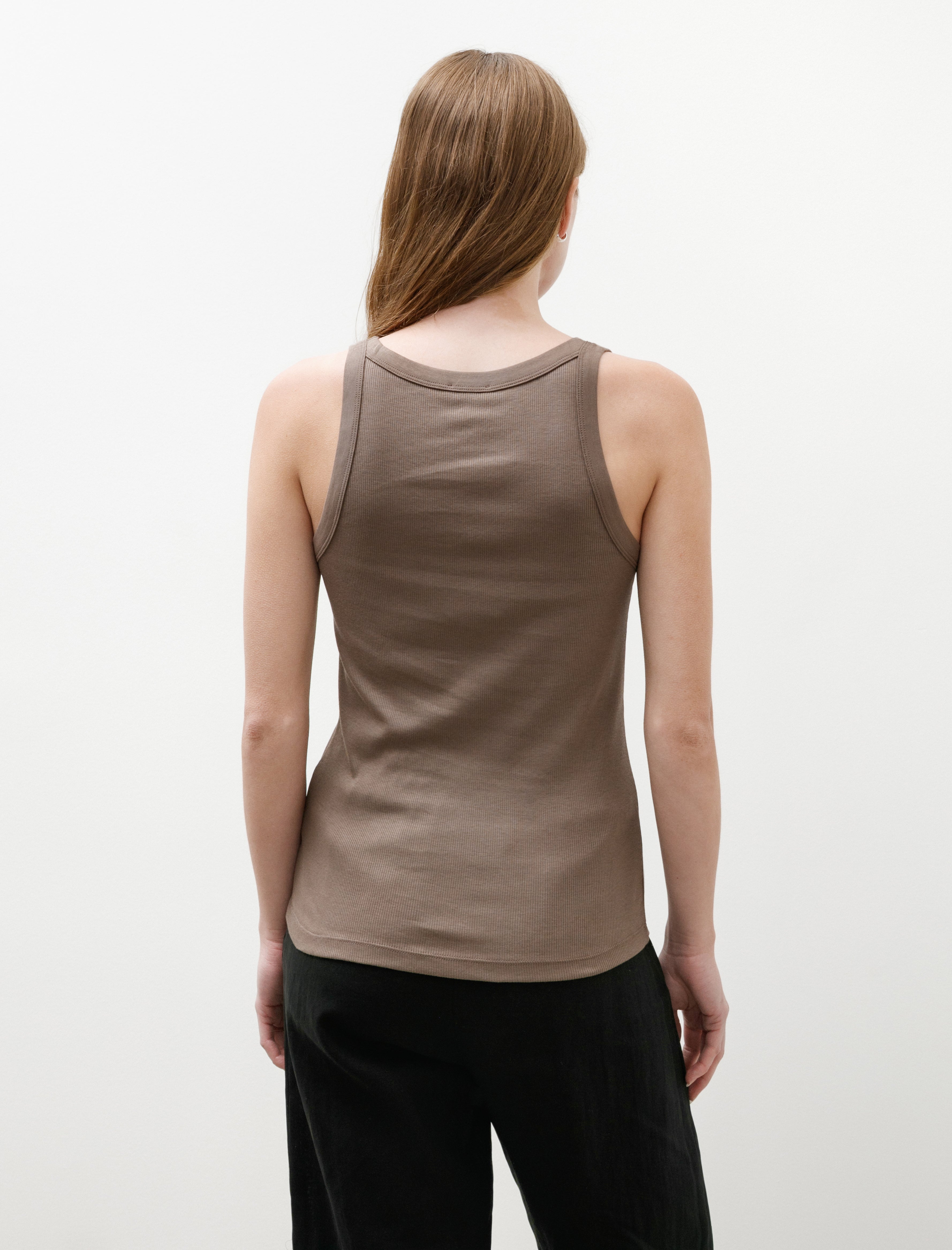 Sunspel Rib Vest Dark Cedar