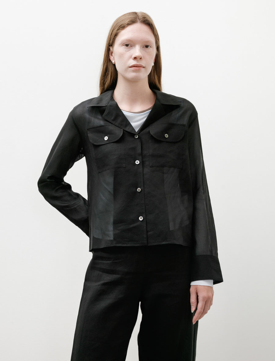 Sheer Double Pocket Shirt Black - Image 1