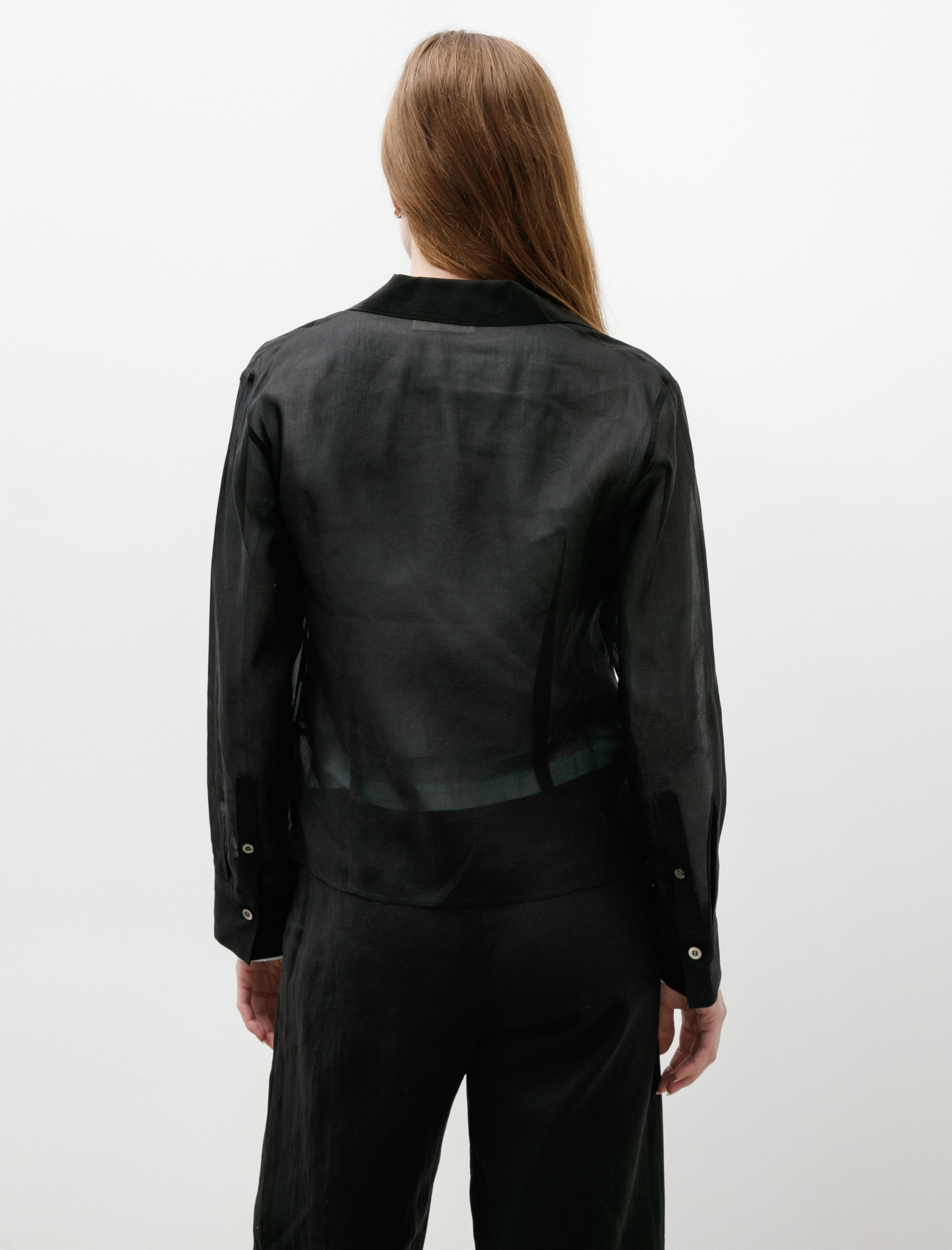 Ernie Palo Sheer Double Pocket Shirt Black