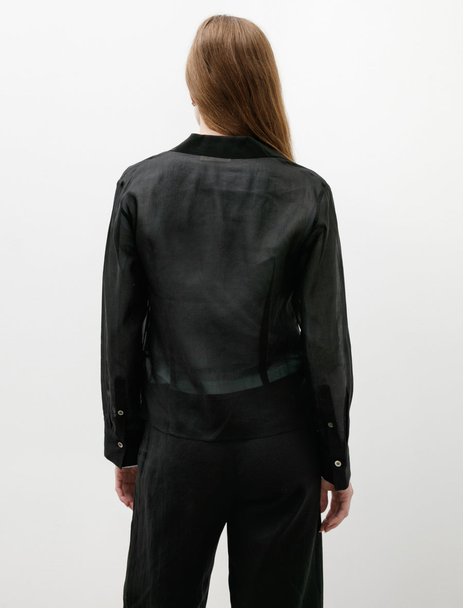 Sheer Double Pocket Shirt Black - Image 2