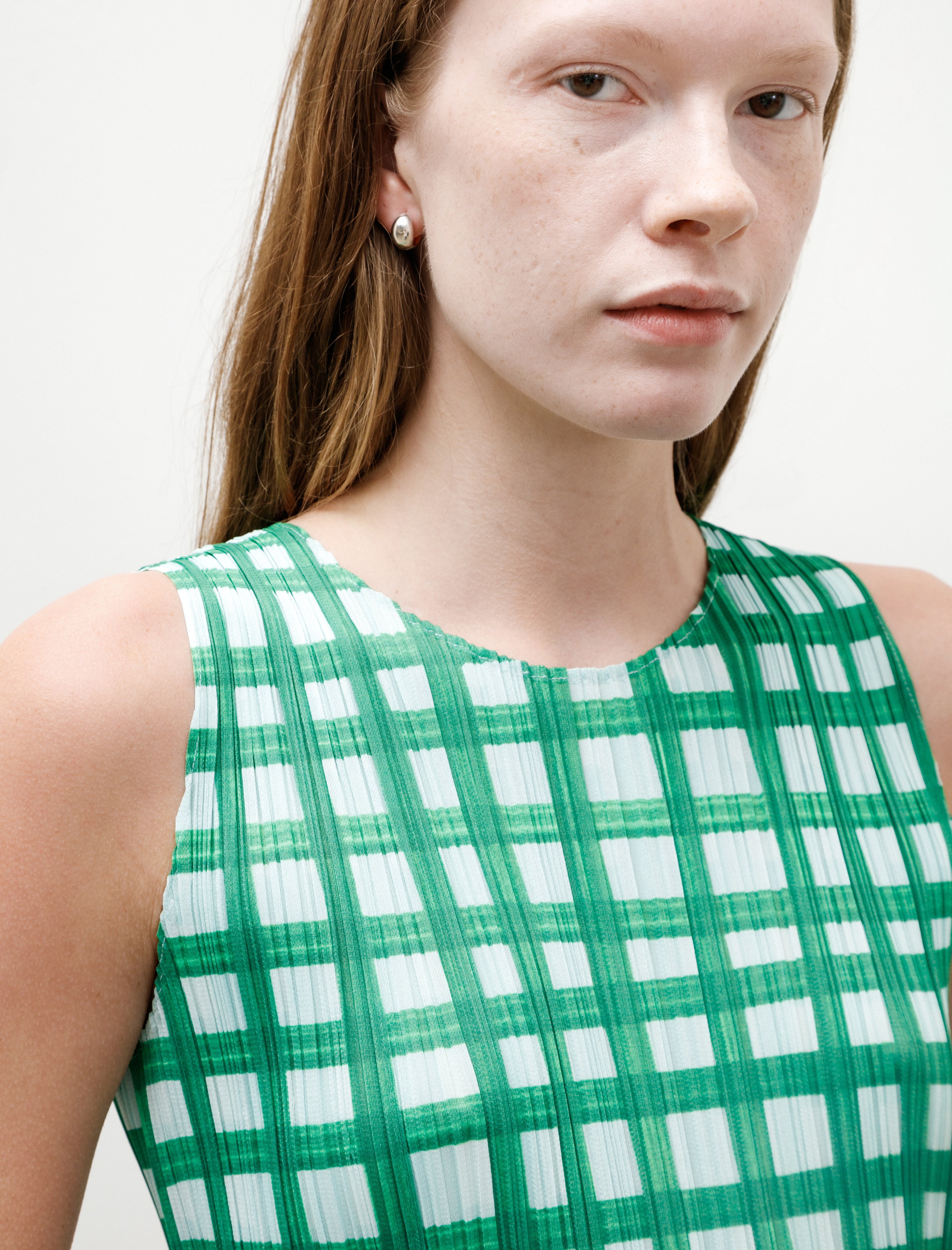 Pleats Please by Issey Miyake Basket Dress Green