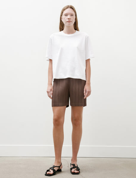 Pleats Please by Issey Miyake Loop Bottoms Shorts Dark Brown