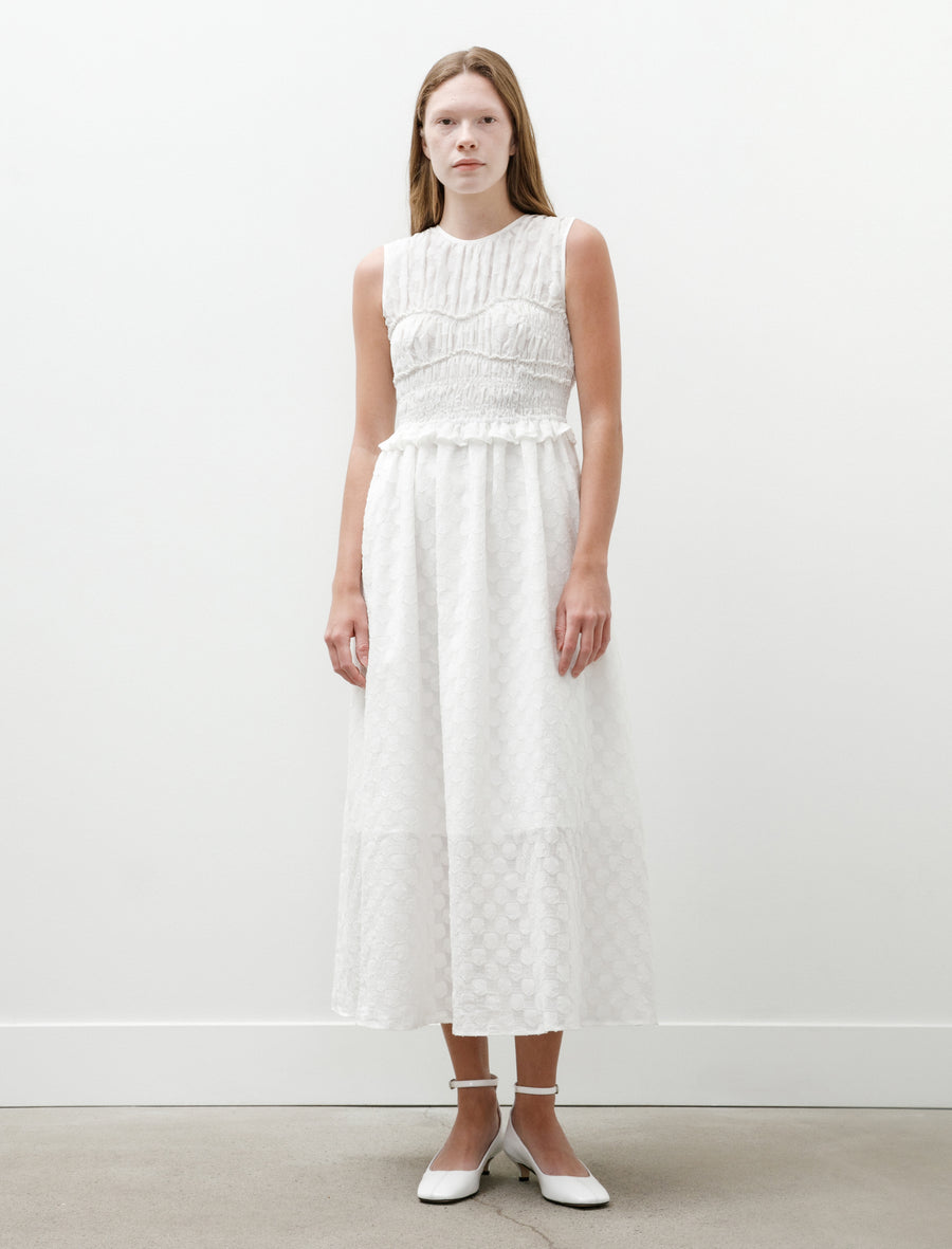 Dinah Dress Fleur Fil-Coupé White - Image 1