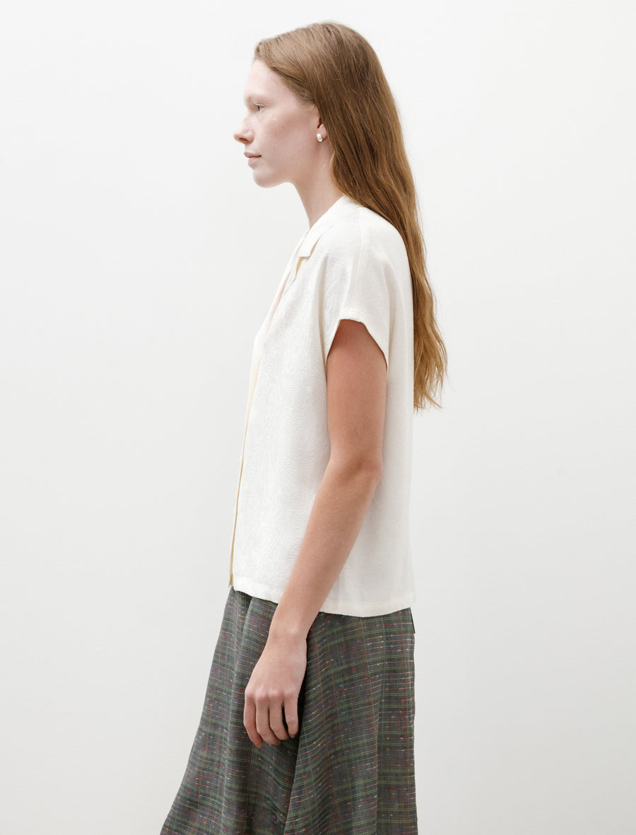 French Sleeve Blouse Paisley Jacquard - Image 3