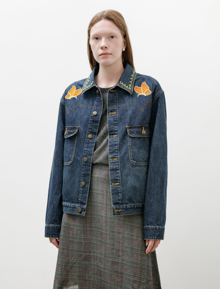 Papillon Embroidered Jean Jacket - Image 1