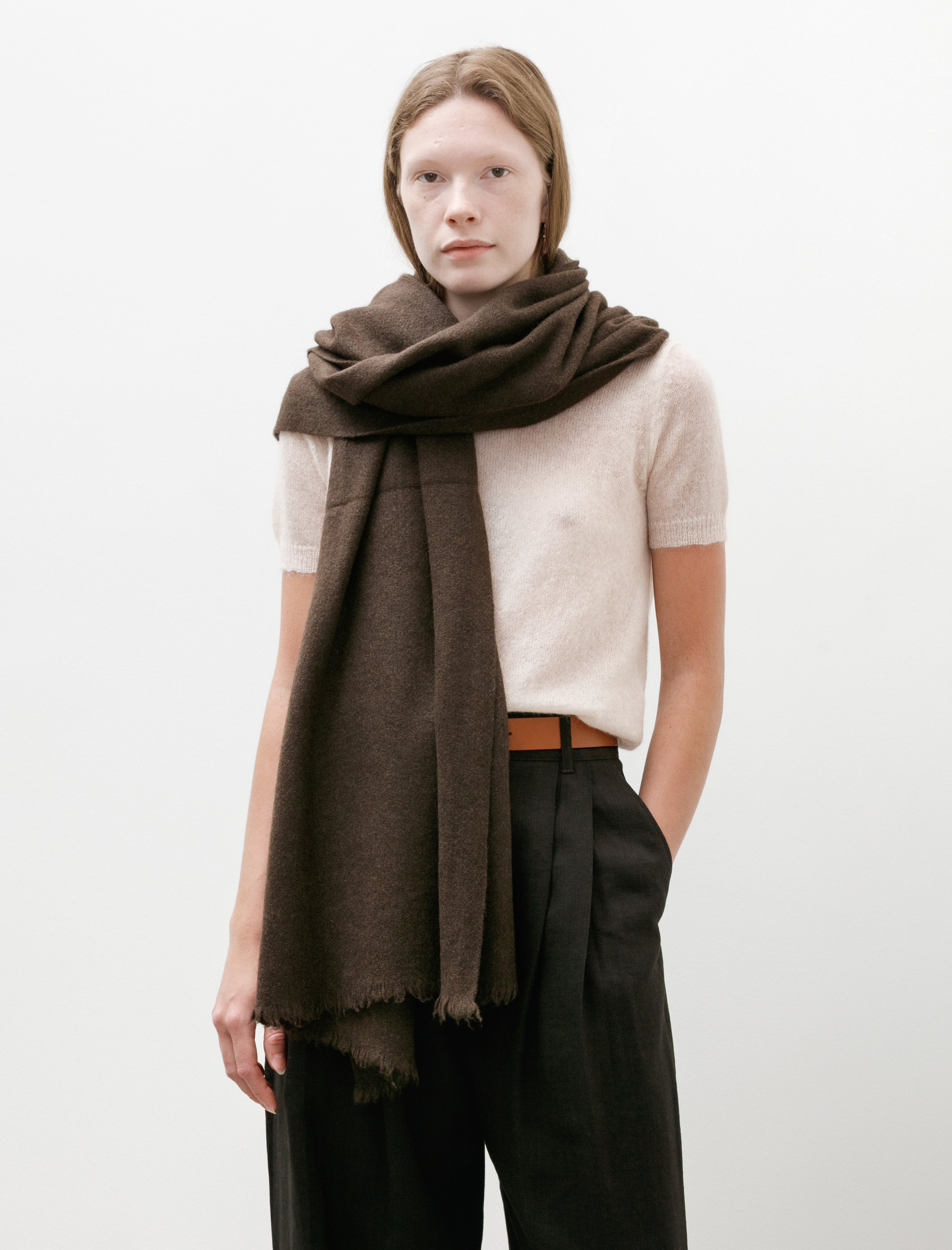 Norlha Nomad Net Scarf Natural Yak Brown