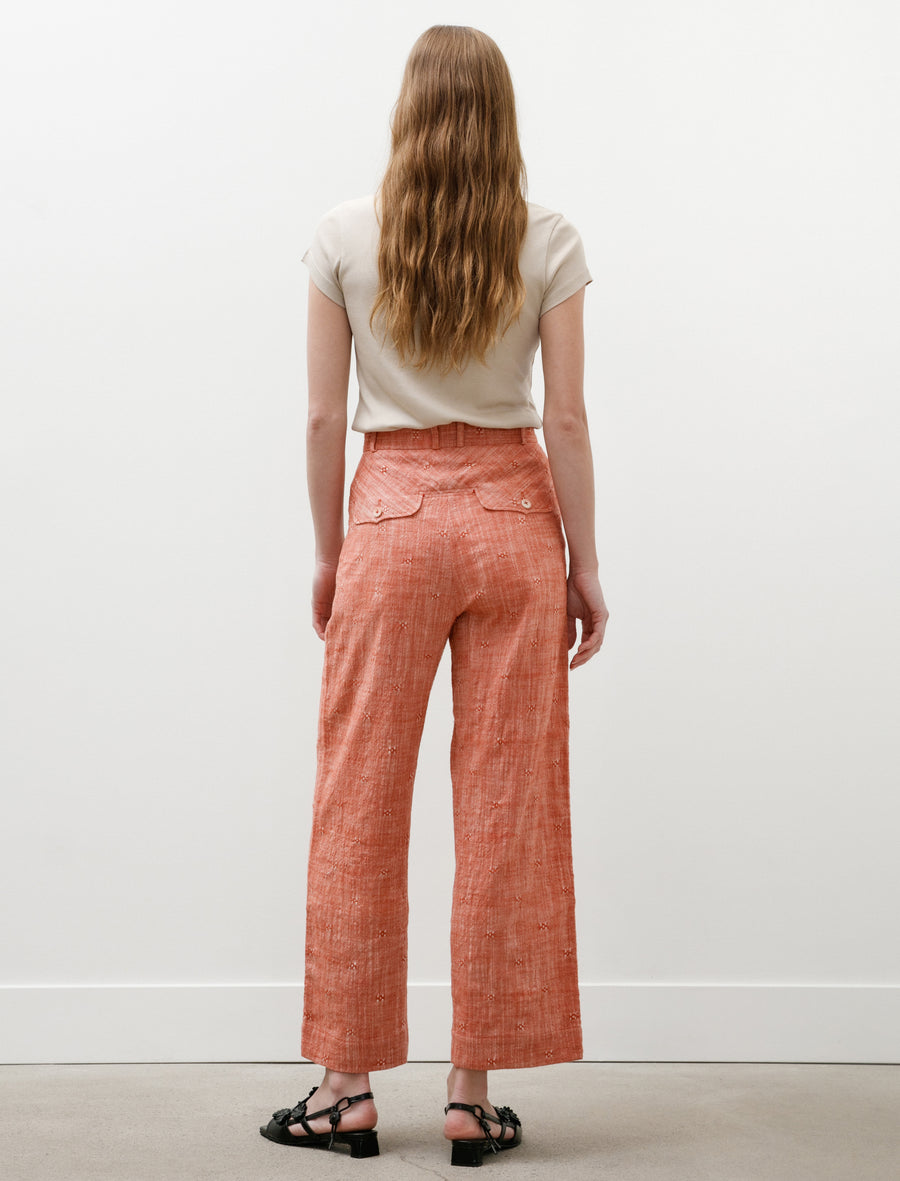 Straight Rambling Trousers Handwoven Red - Image 6