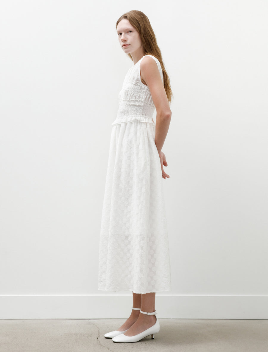 Dinah Dress Fleur Fil-Coupé White - Image 3