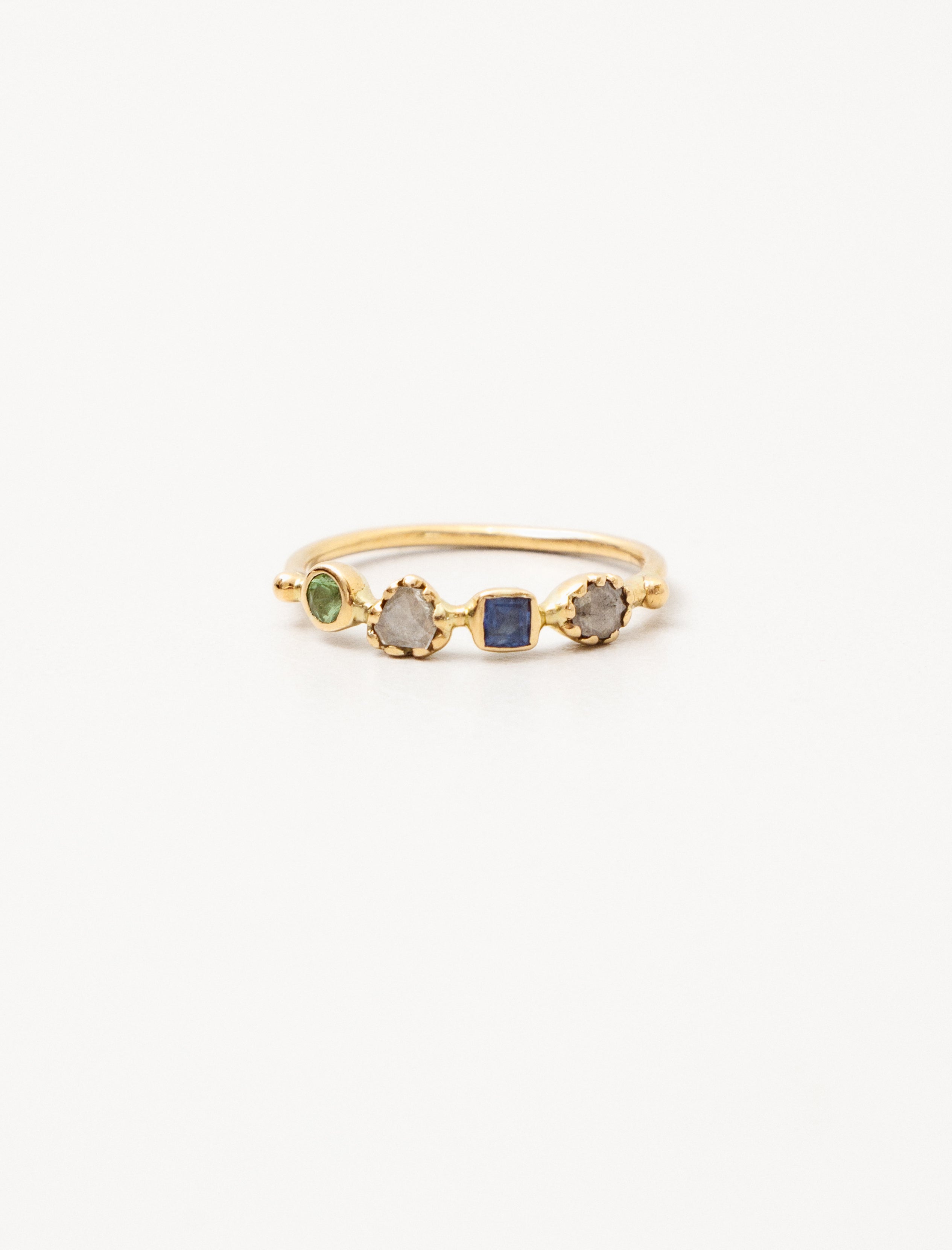 Dorette Simple Ring Sapphire/Tourmaline/Diamonds