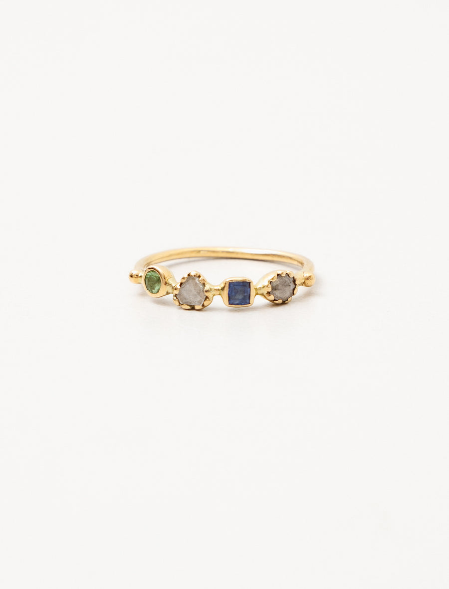 Simple Ring Sapphire/Tourmaline/Diamonds - Image 2