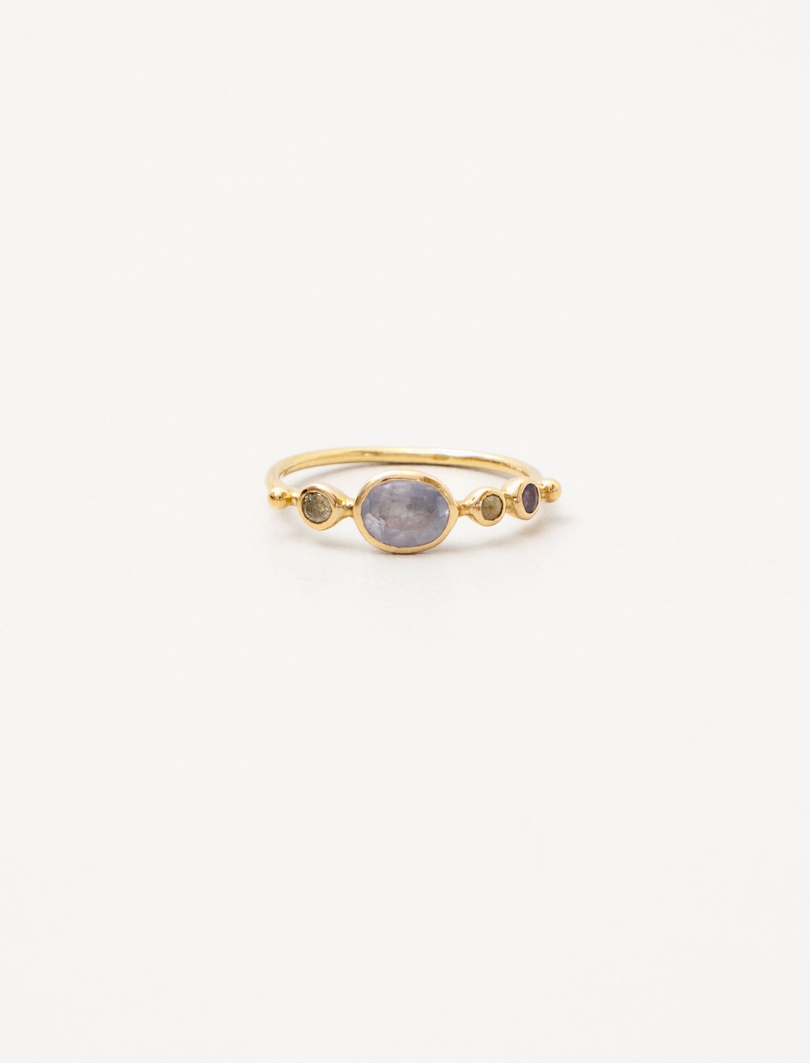 Dorette Simple Ring Sapphire/Tanzanite/Diamonds
