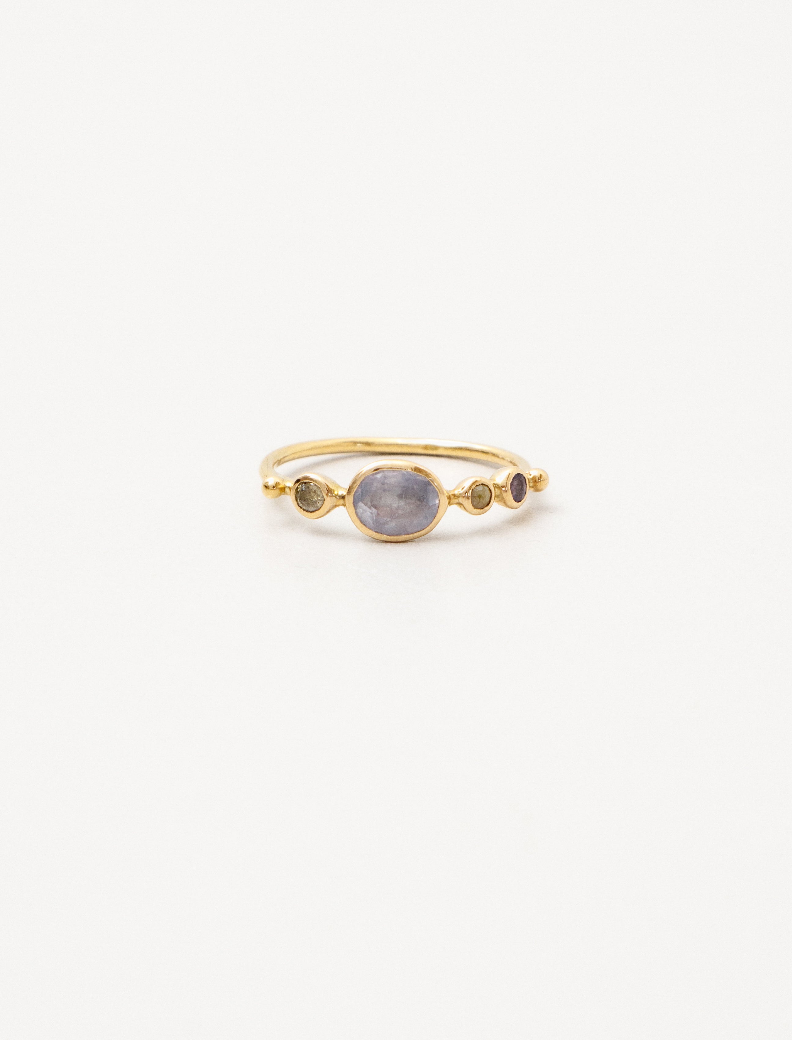Dorette Simple Ring Sapphire/Tanzanite/Diamonds