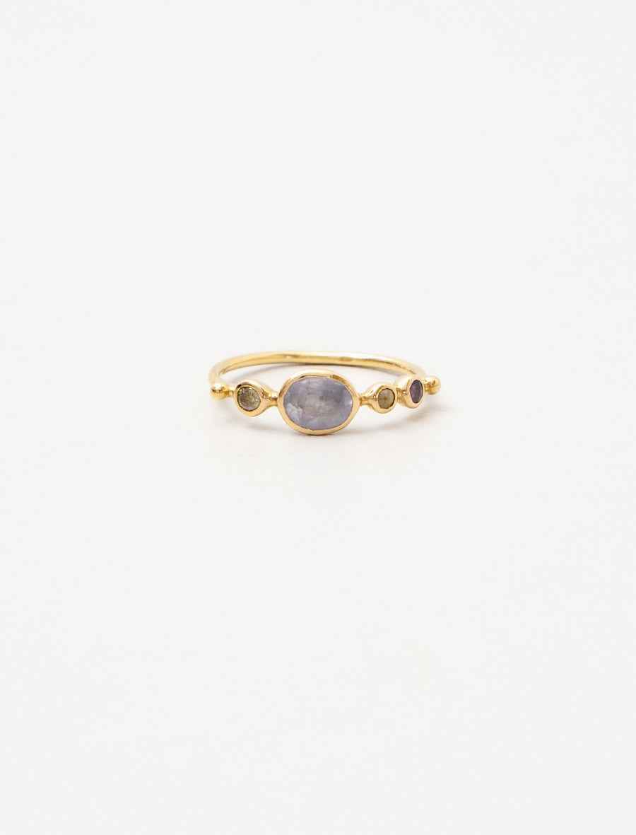 Simple Ring Sapphire/Tanzanite/Diamonds - Image 2