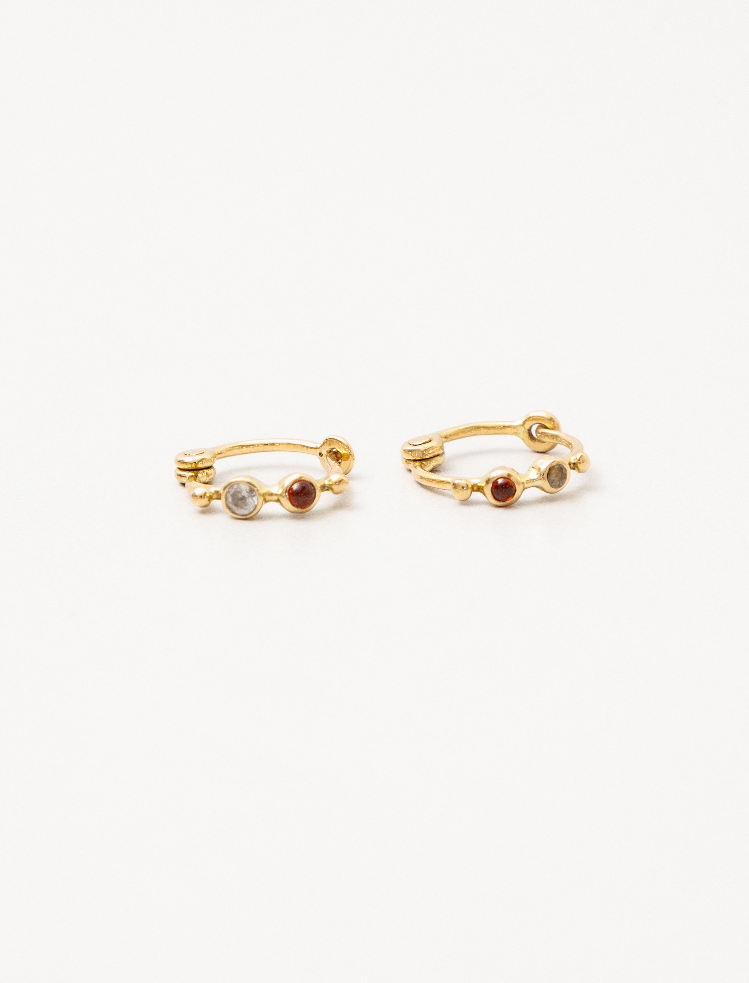 Dorette Simple Hoops Hessonite/Diamonds
