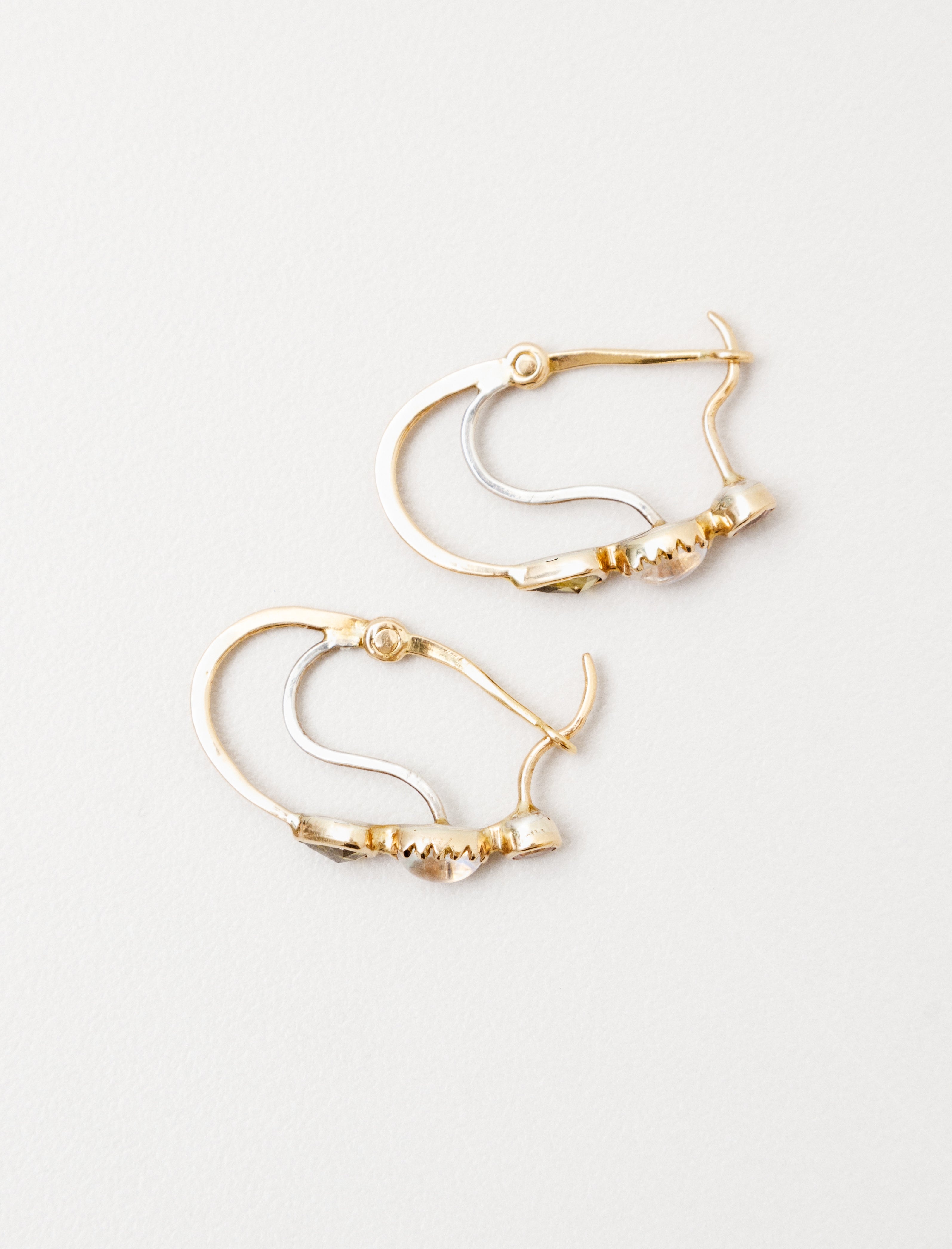 Poissardes Earrings Sapphire/Moonstone/Diamonds