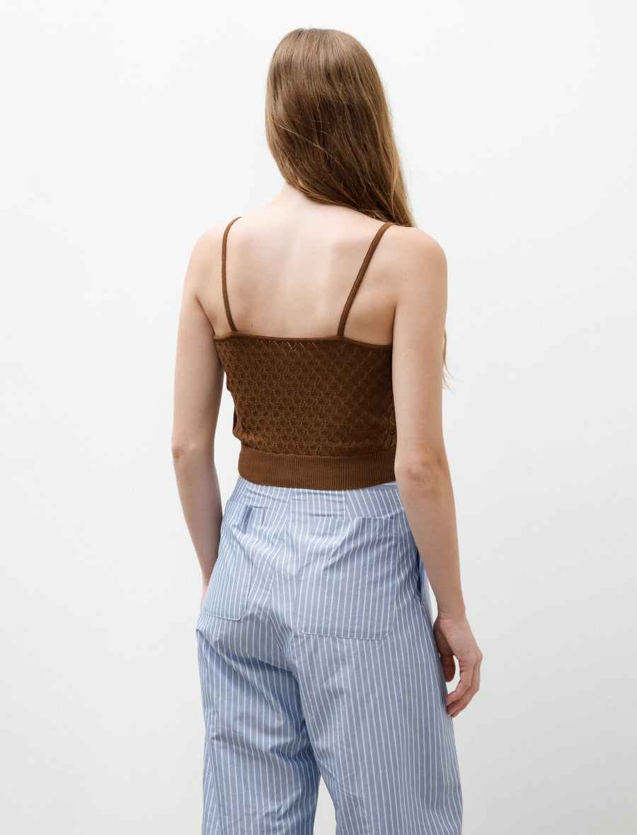Open Work Knit Camisole Brown - Image 2