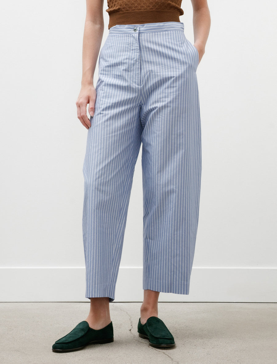 Silk Cotton Easy Curve Pants Sax - Image 4