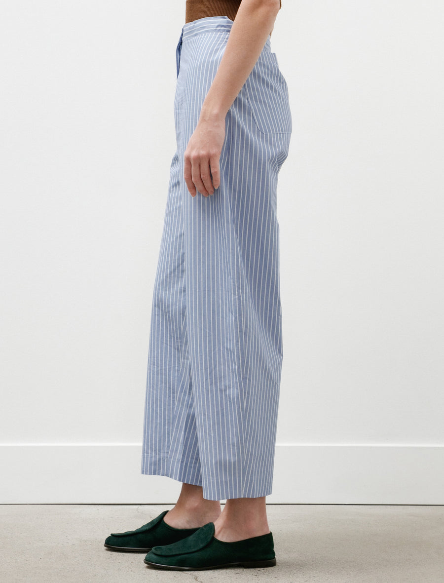 Silk Cotton Easy Curve Pants Sax - Image 5