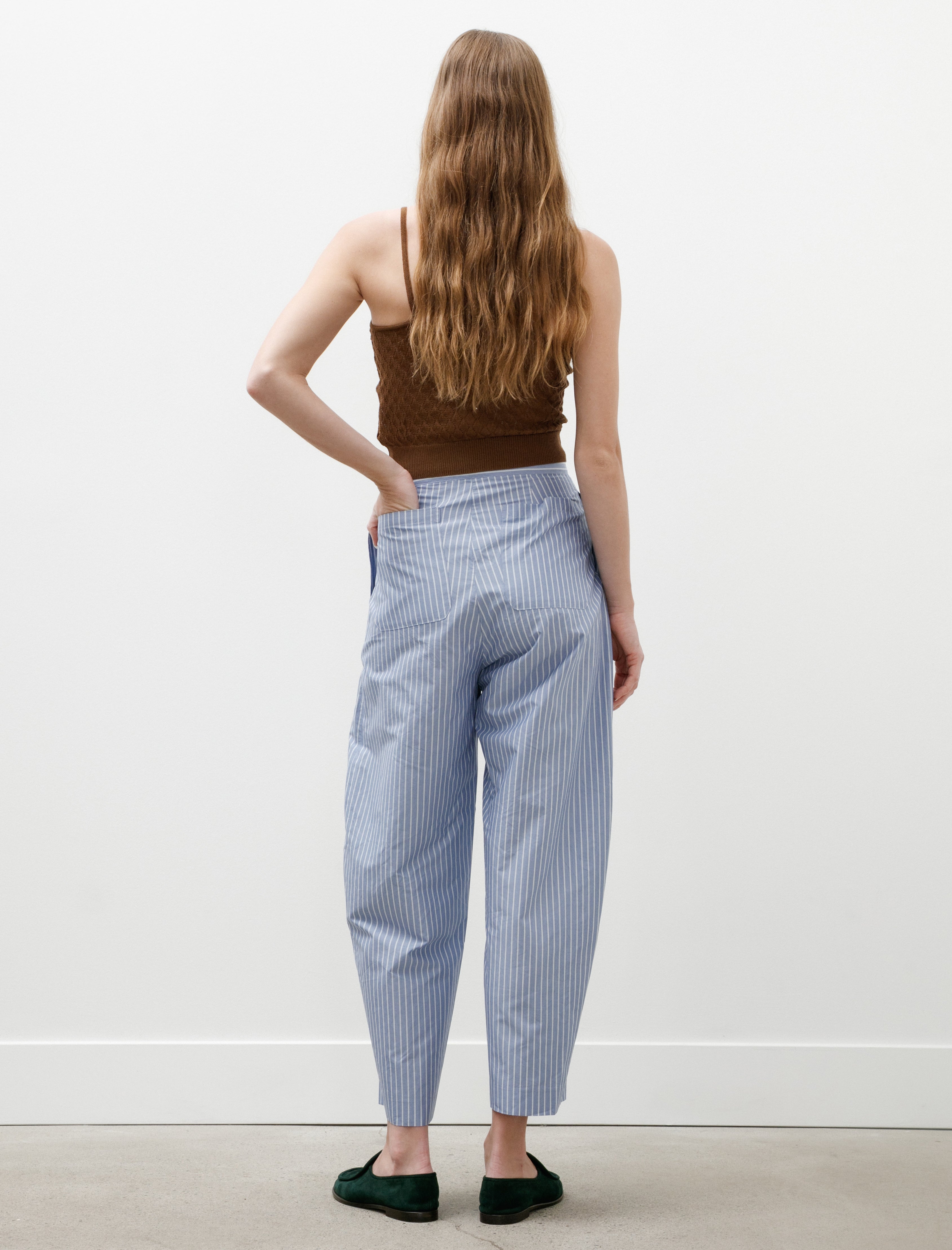 Ernie Palo Silk Cotton Easy Curve Pants Sax