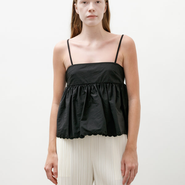 ☆GIRLISH St.cecilia ☆バルーンジレ　ブラック Cecilie Bahnsen Selena Top Embroidered Taffeta Black – Neighbour