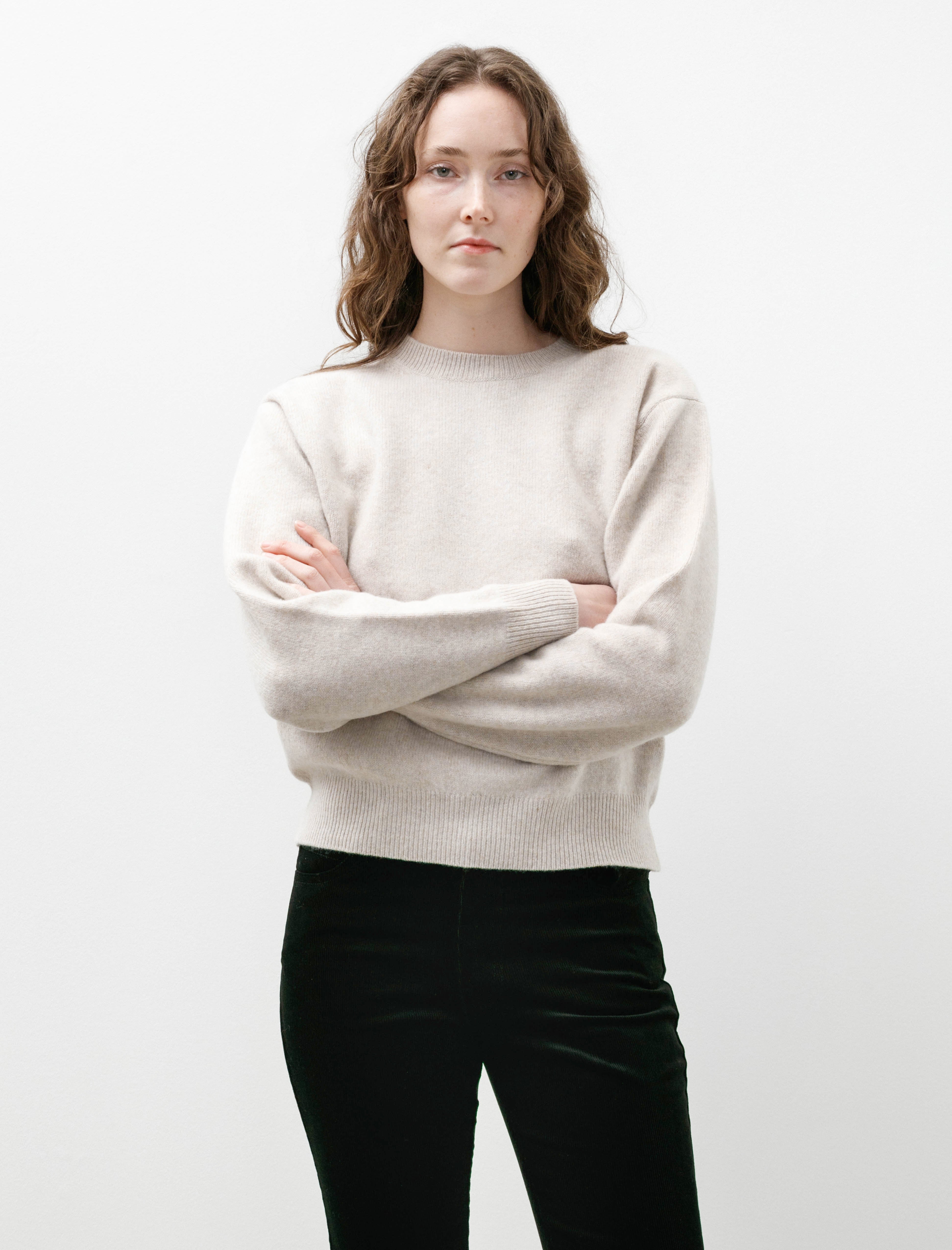 Comoli Lambswool Crewneck Knit Ecru