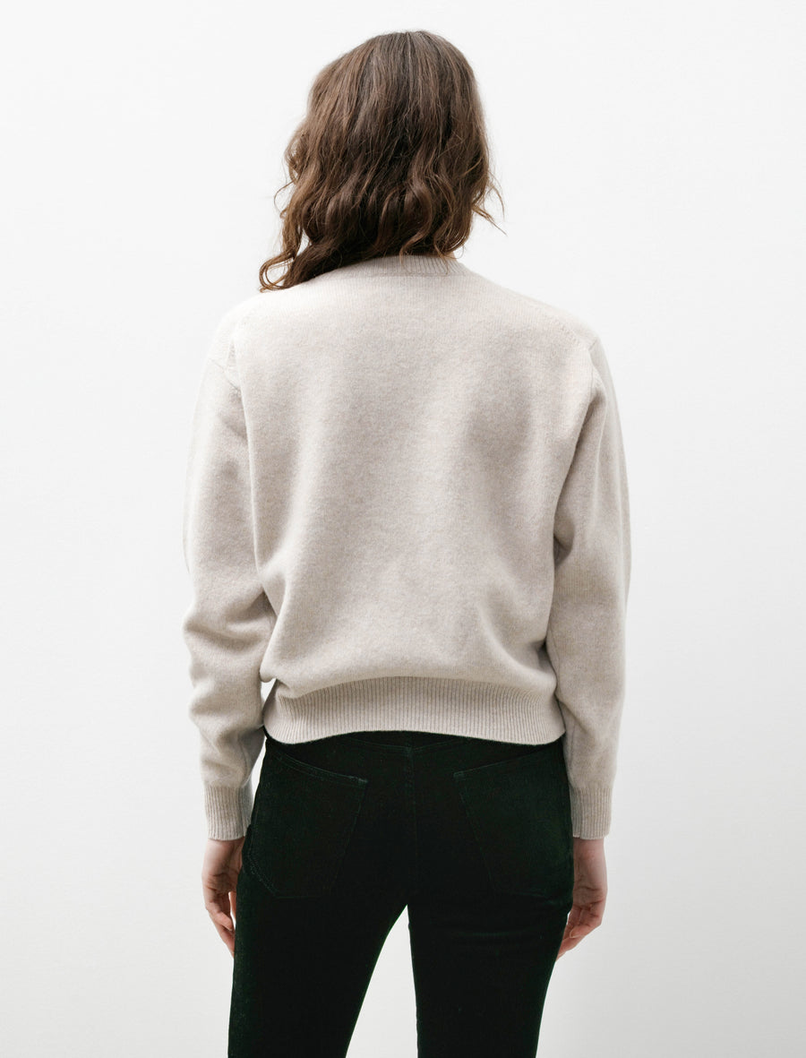 Lambswool Crewneck Knit Ecru - Image 3