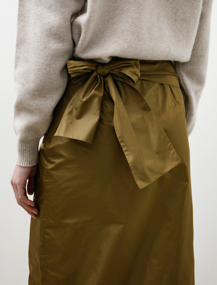 Straight Skirt With Oya Beading Olive - Image 8