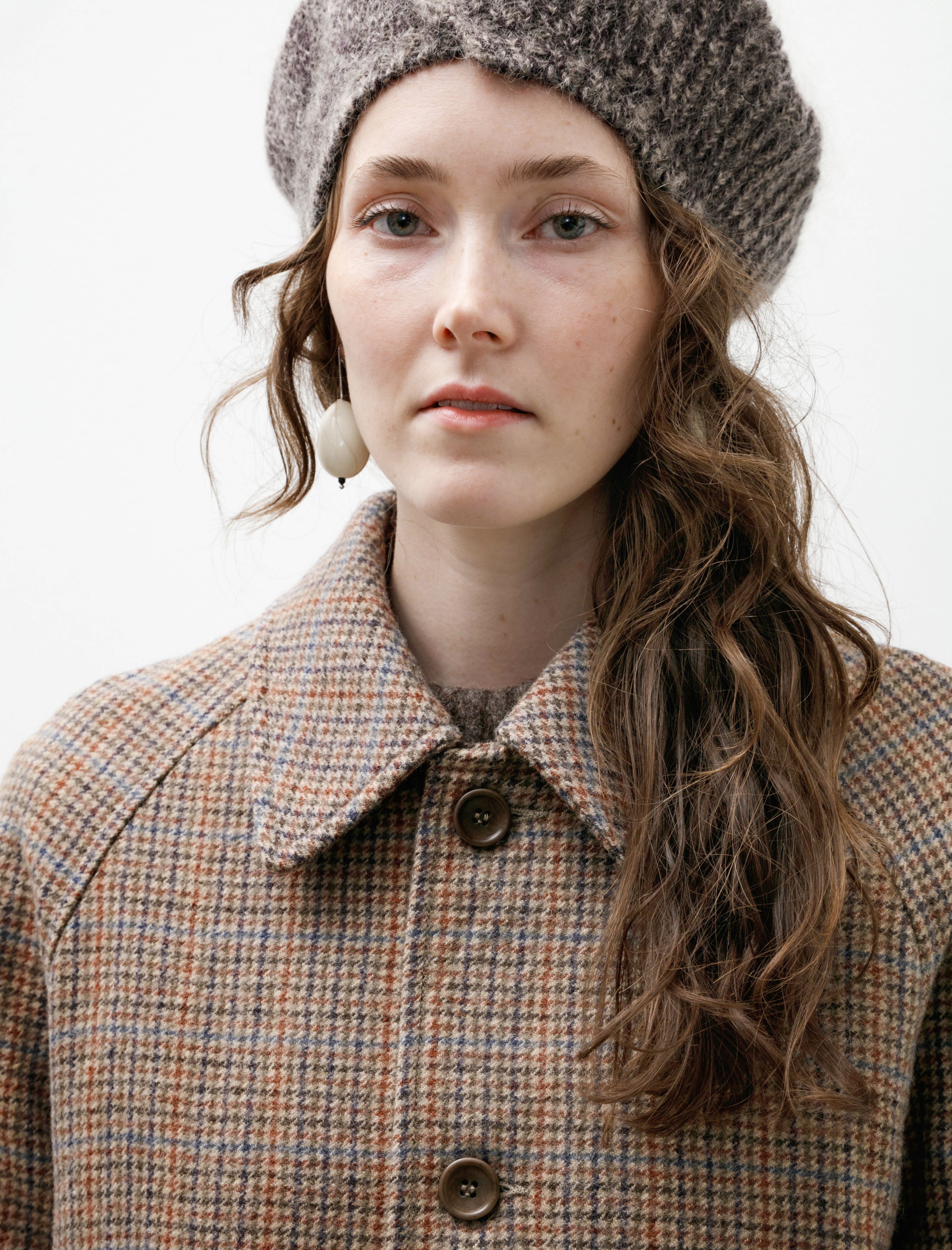 Hache Raglan Coat Multicolour Plaid