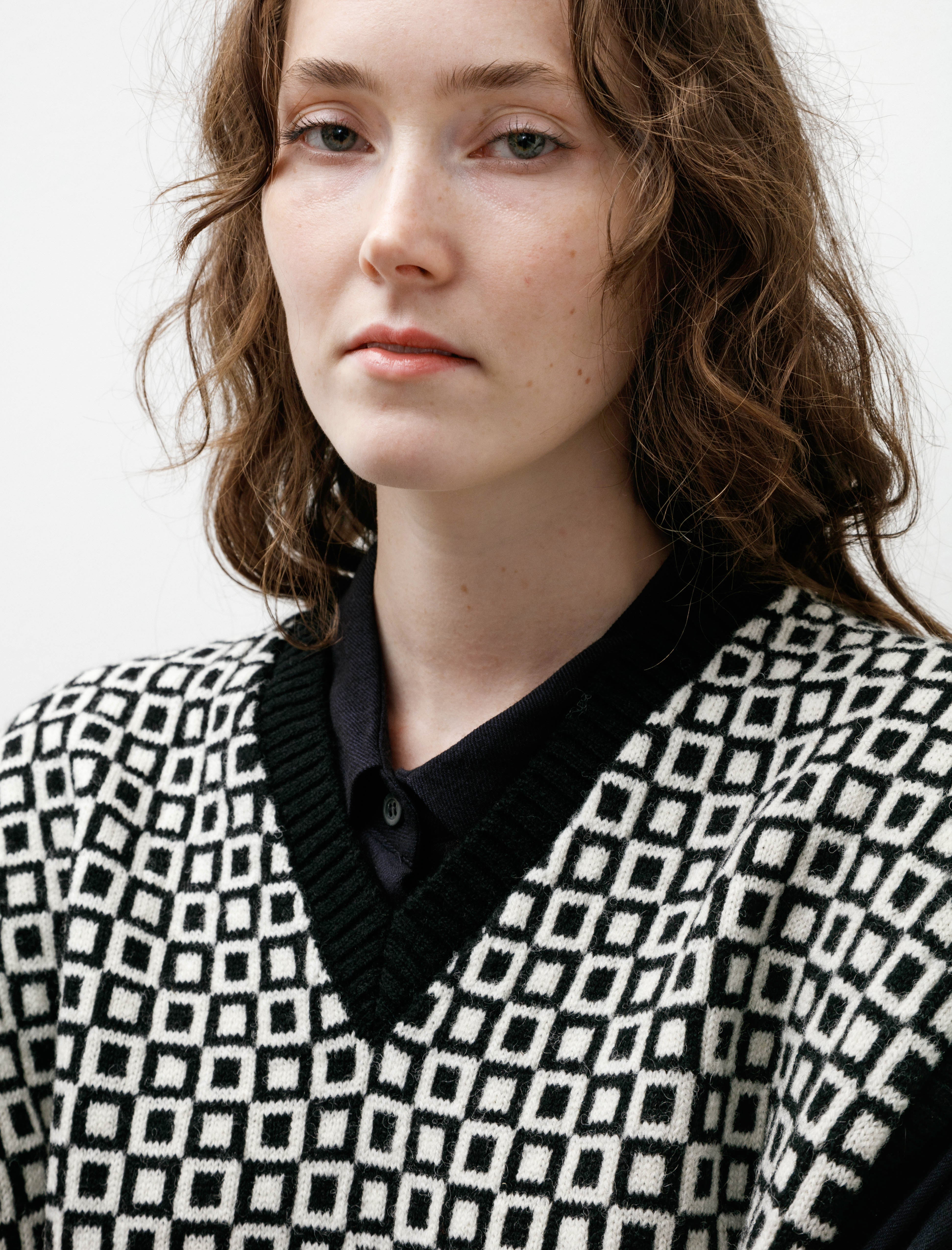 Needles Shetland Knit Vest Plaid Black