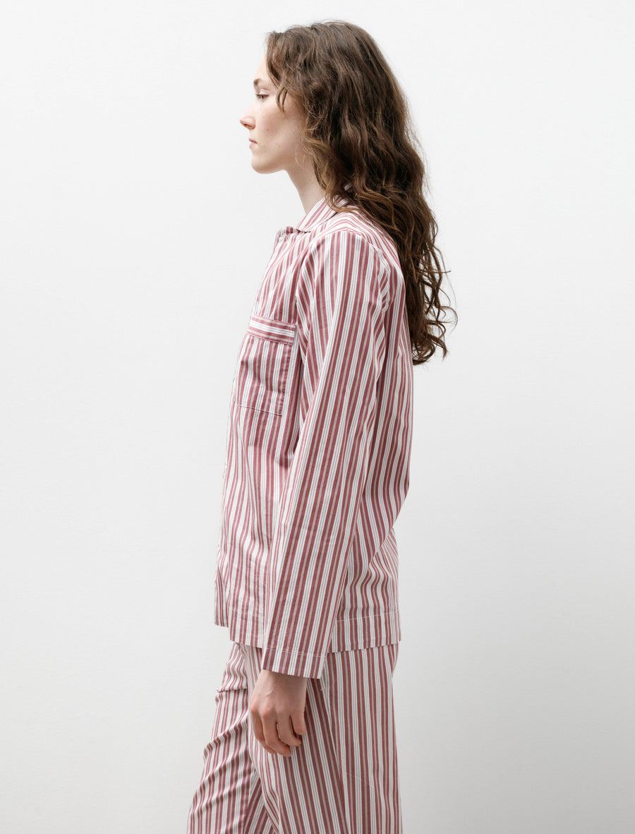 Poplin Pyjama Shirt Rhubarb Stripe - Image 3