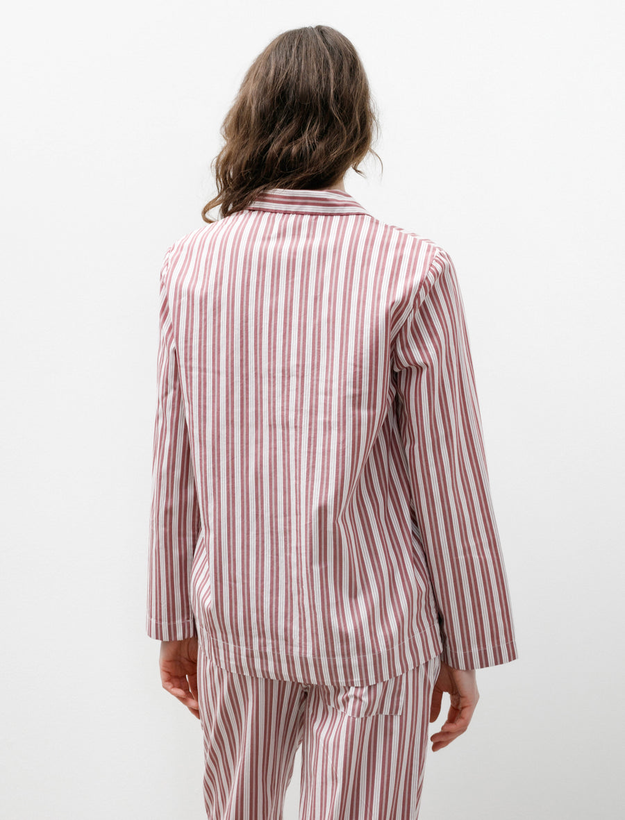 Poplin Pyjama Shirt Rhubarb Stripe - Image 4