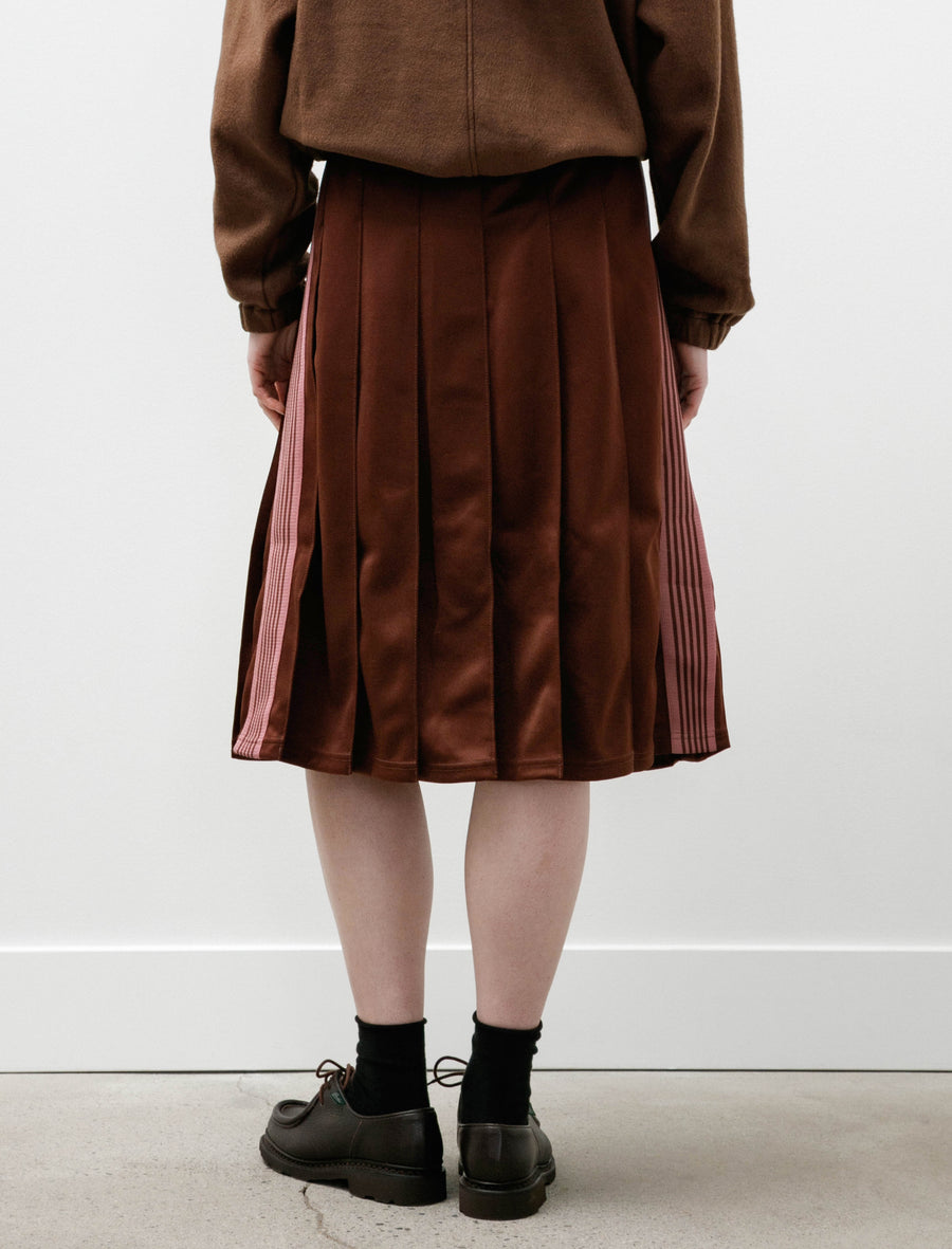 Pleated Track Skirt Poly Smooth Brown - Image 7