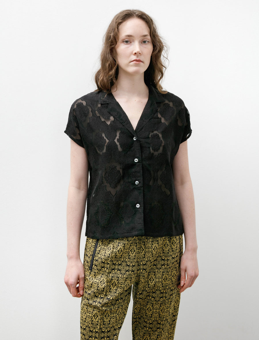 French Sleeve Blouse Victorian Sheer Purple - Image 1