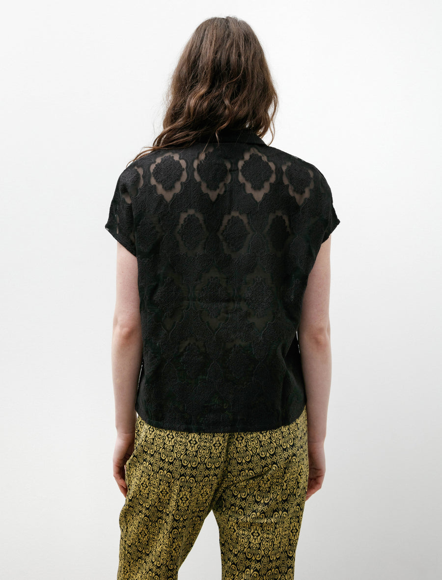 French Sleeve Blouse Victorian Sheer Purple - Image 4