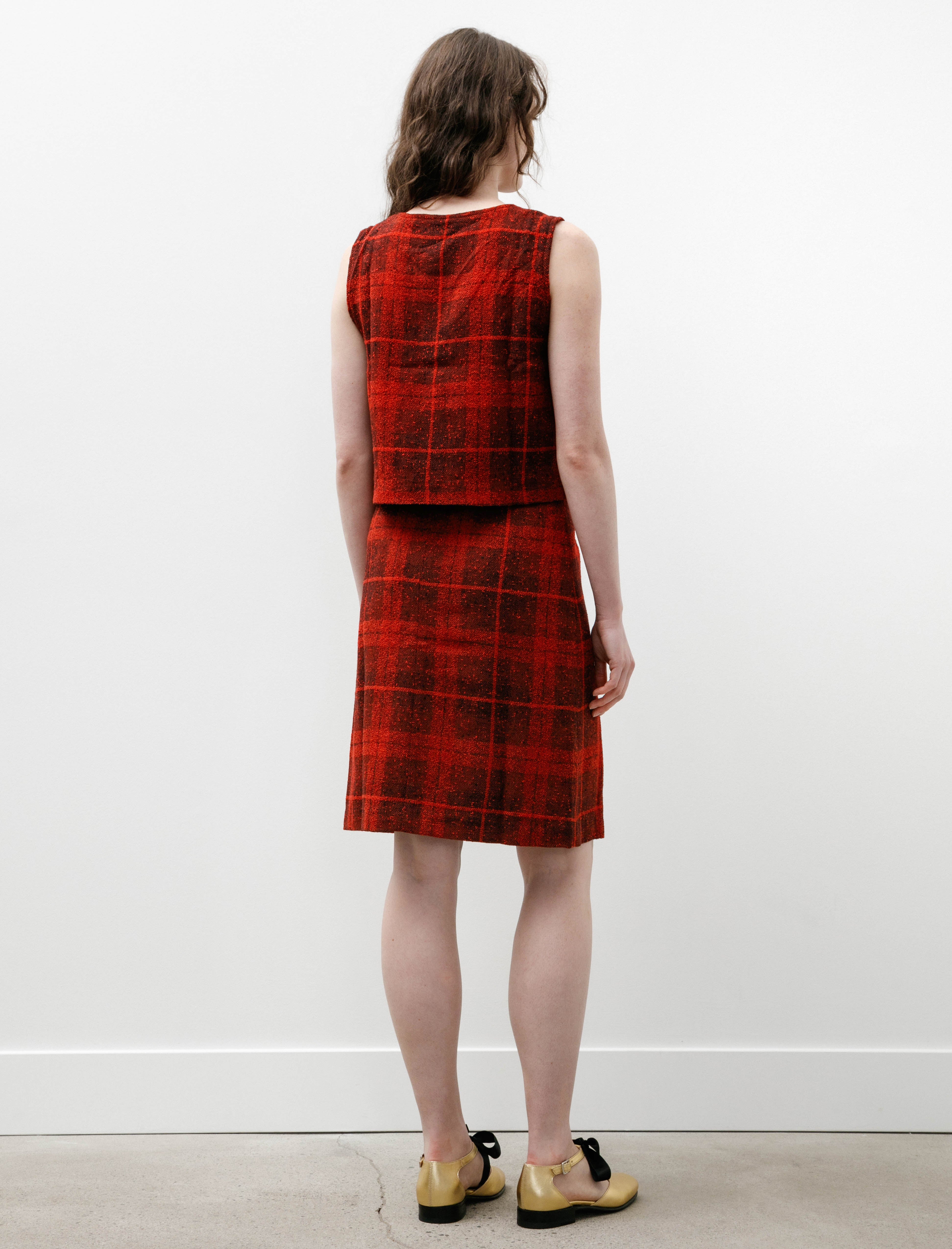 Needles C.C. Skirt W/R Tweed Plaid Red
