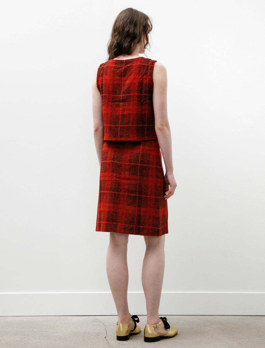 C.C. Skirt W/R Tweed Plaid Red - Image 5