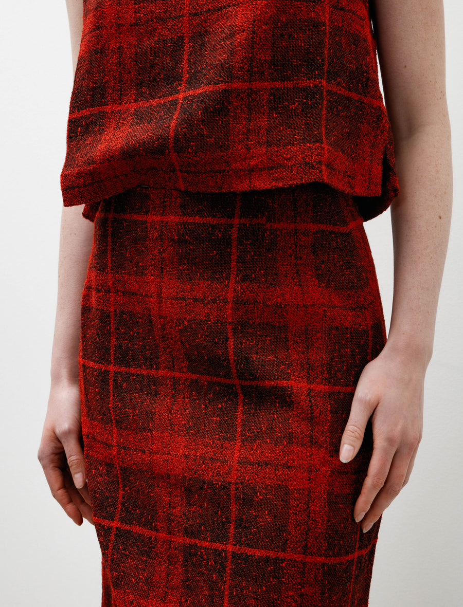 C.C. Skirt W/R Tweed Plaid Red - Image 7