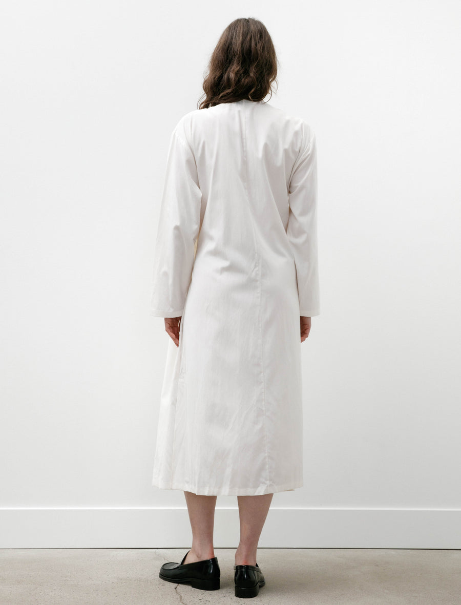 Draped Long Dress With Oya Embroidery Off White/Brown Beads - Image 4