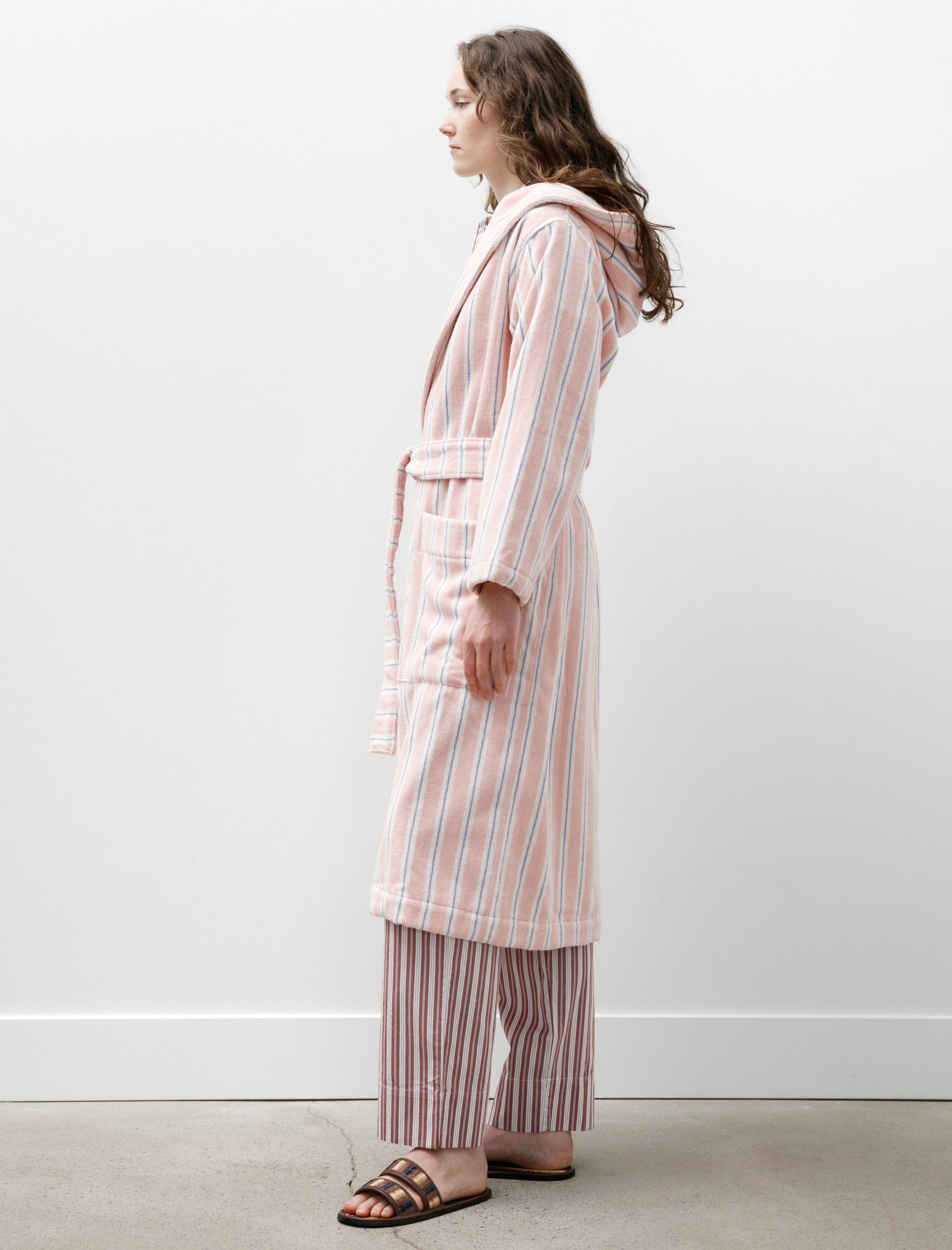 Tekla Hooded Bathrobe Candy Stripes