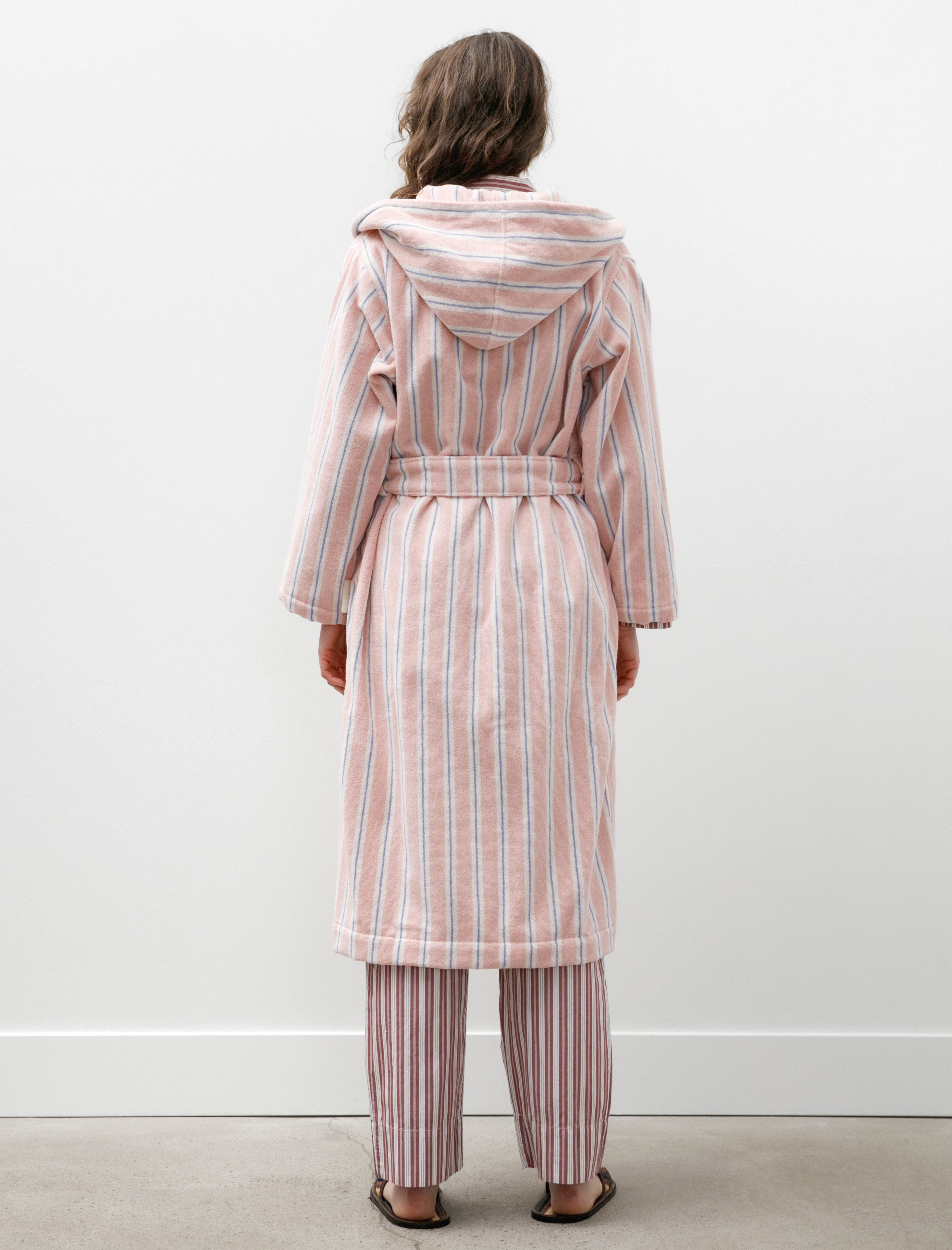 Tekla Hooded Bathrobe Candy Stripes