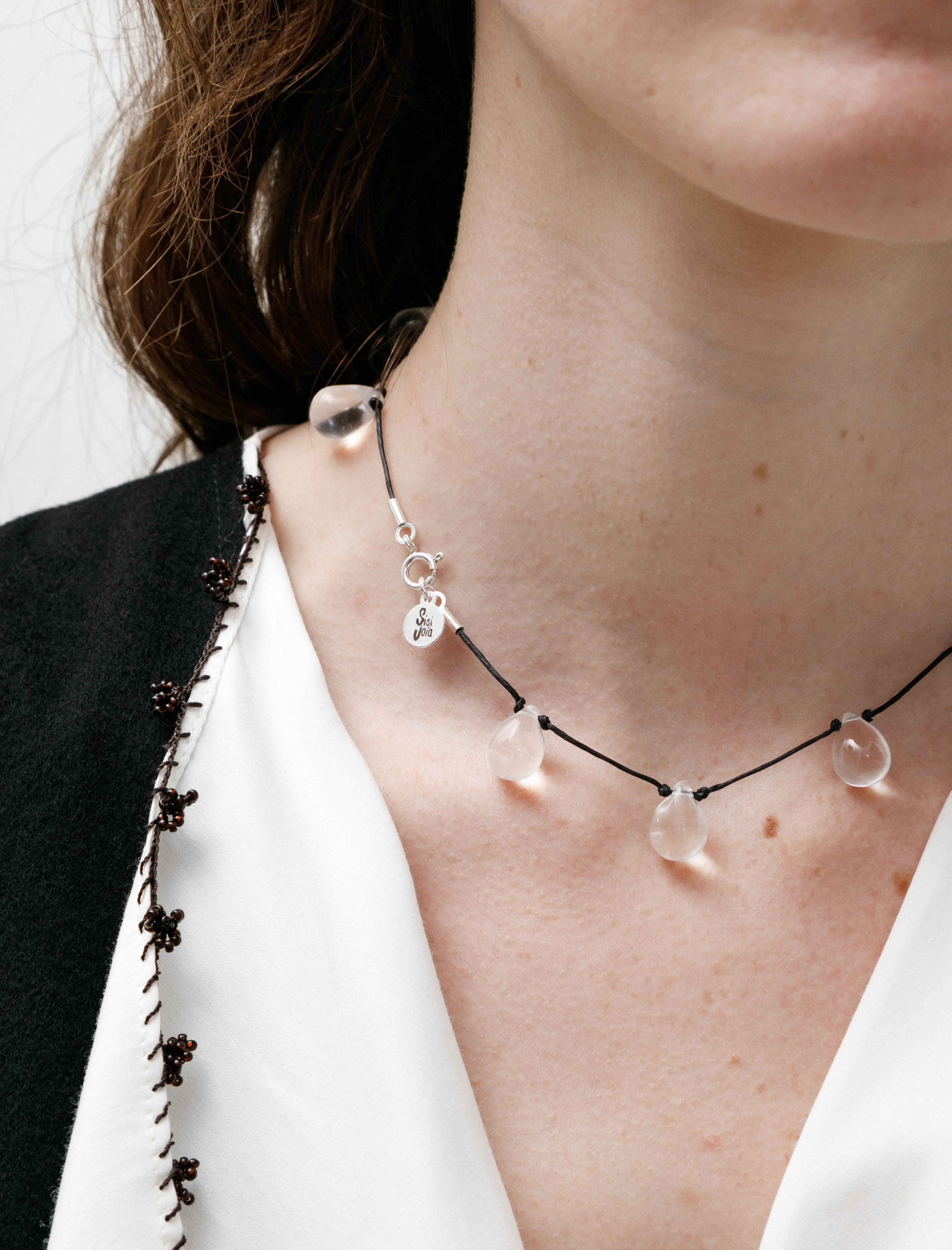 Sisi Joia Noue Necklace Clear/Black