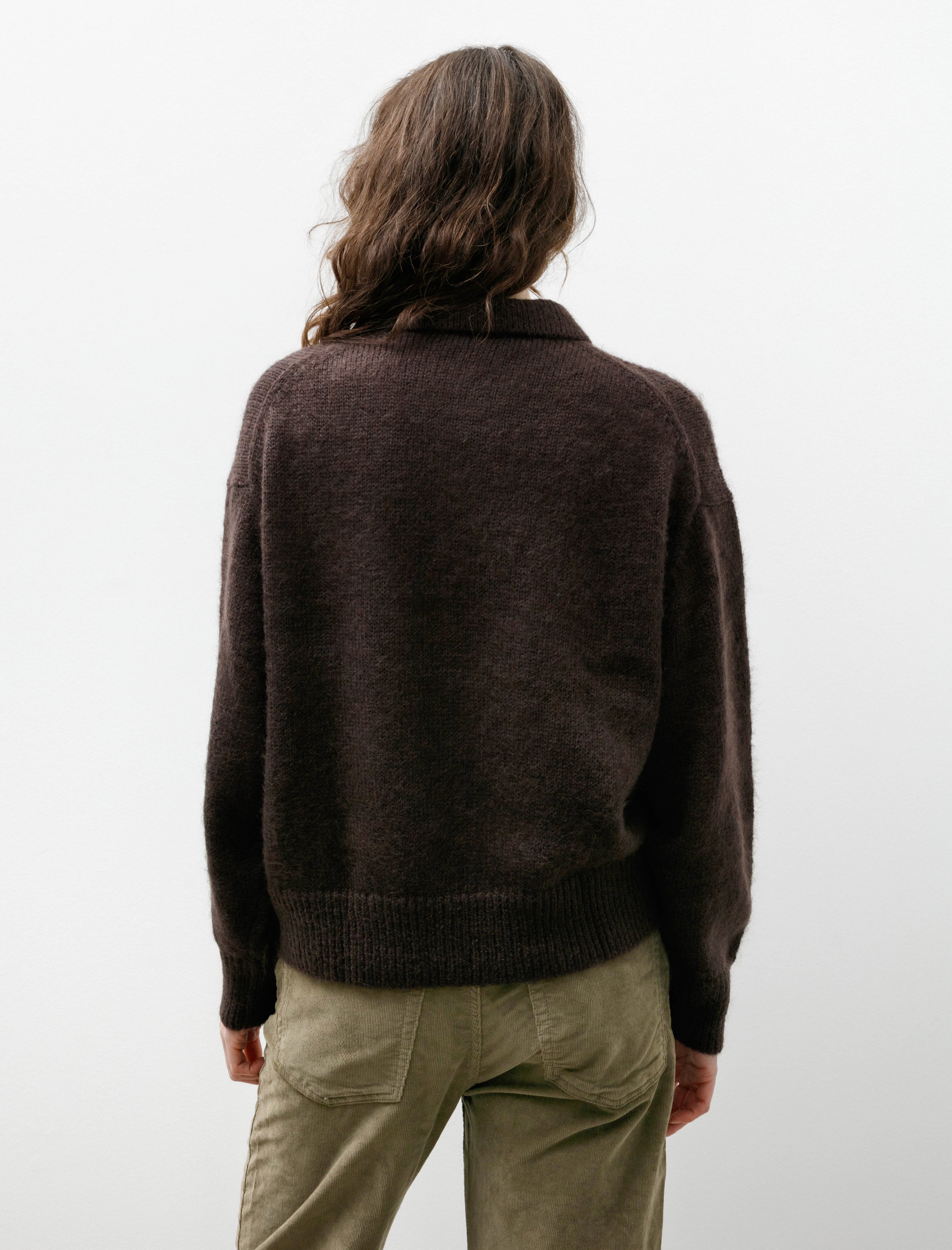Studio Nicholson Dune Polo Brushed Mohair Espresso