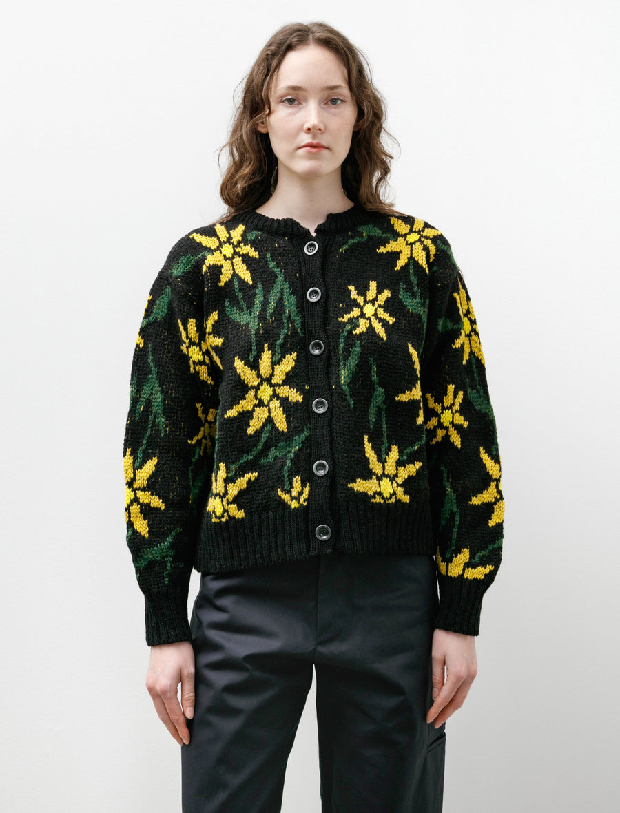 Flower Cardigan Black - Image 1