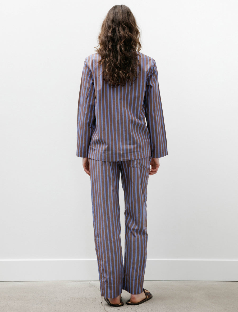 Poplin Pyjama Pants Chestnut Stripe - Image 5