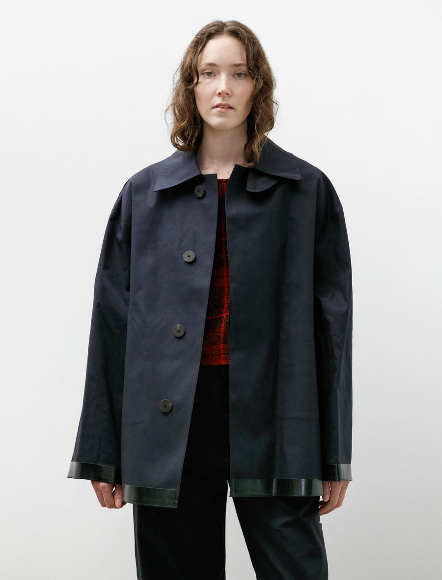 SN x Mackintosh Teviot Short Mac Coat Navy - Image 3